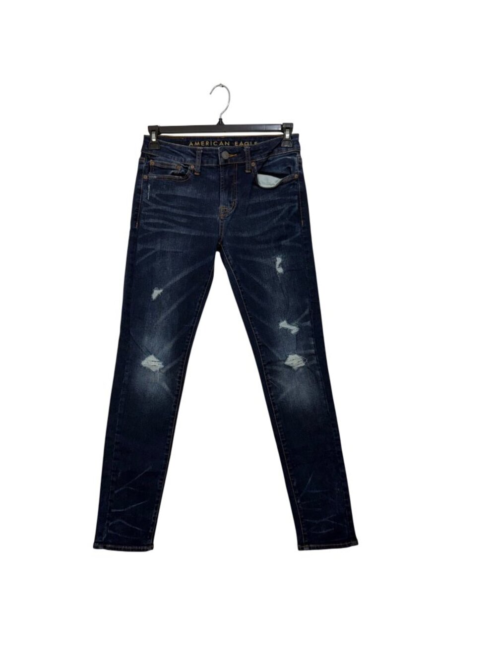 American Eagle Mens Skinny Fit Next Level Flex Distressed Dark Wash Jeans 29x32